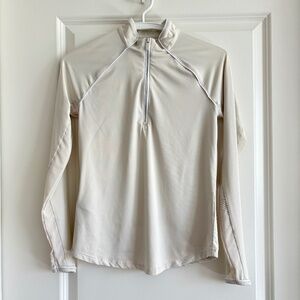 Original Penguin Women's Quarter Zip Tennis Shirt 1/4 Zip Silver Birch XS